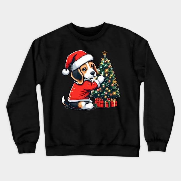 Beagle Dog Christmas Crewneck Sweatshirt by Graceful Designs